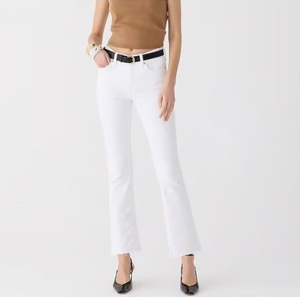 J. Crew Demi Boot Crop Jean in White Trash